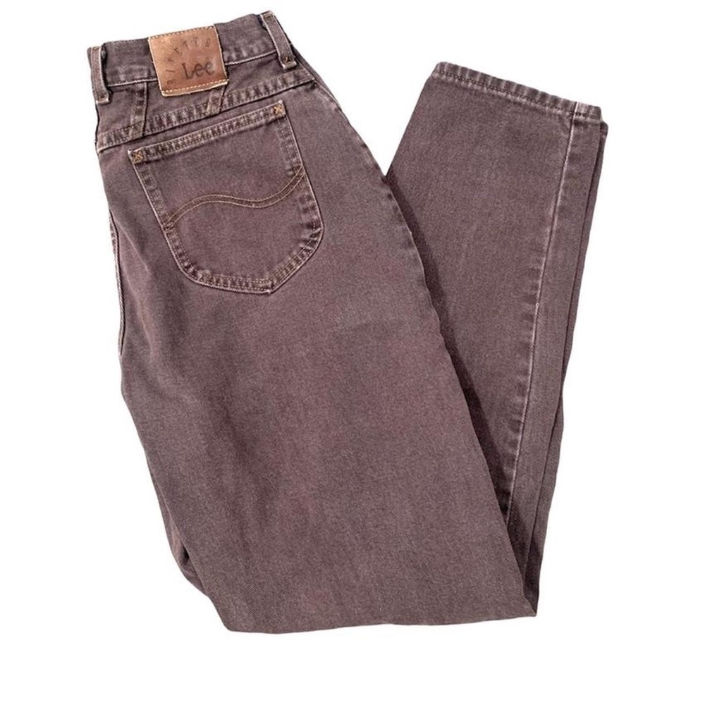 Vintage Lee Riveted Brown 90s High Rise Tapered Leg Mom Jeans